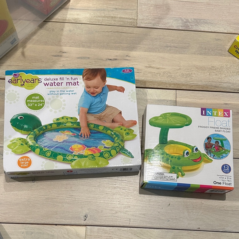 Bundle of Baby Water Toys Deluxe Fill 'n Fun Water Mat and Shaded Float